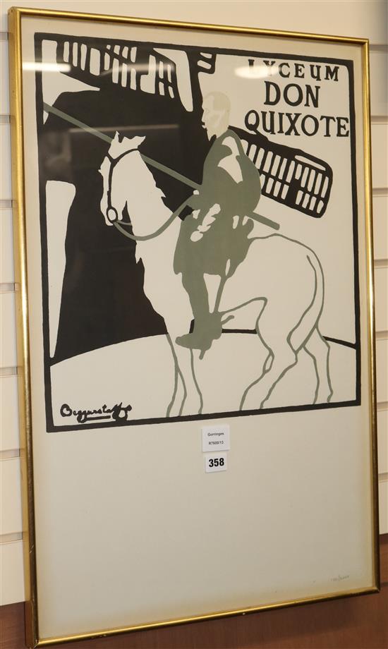 Beggarstaff Brothers (James Pryde and William Nicholson), screenprint, Lyceum Don Quixote, limited edition 1321/2000, 74 x 49cm